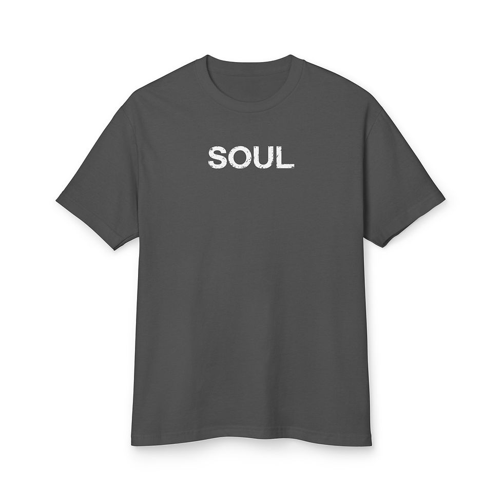 SOUL Brass Band garment-dyed heavyweight tee with white SOUL logo