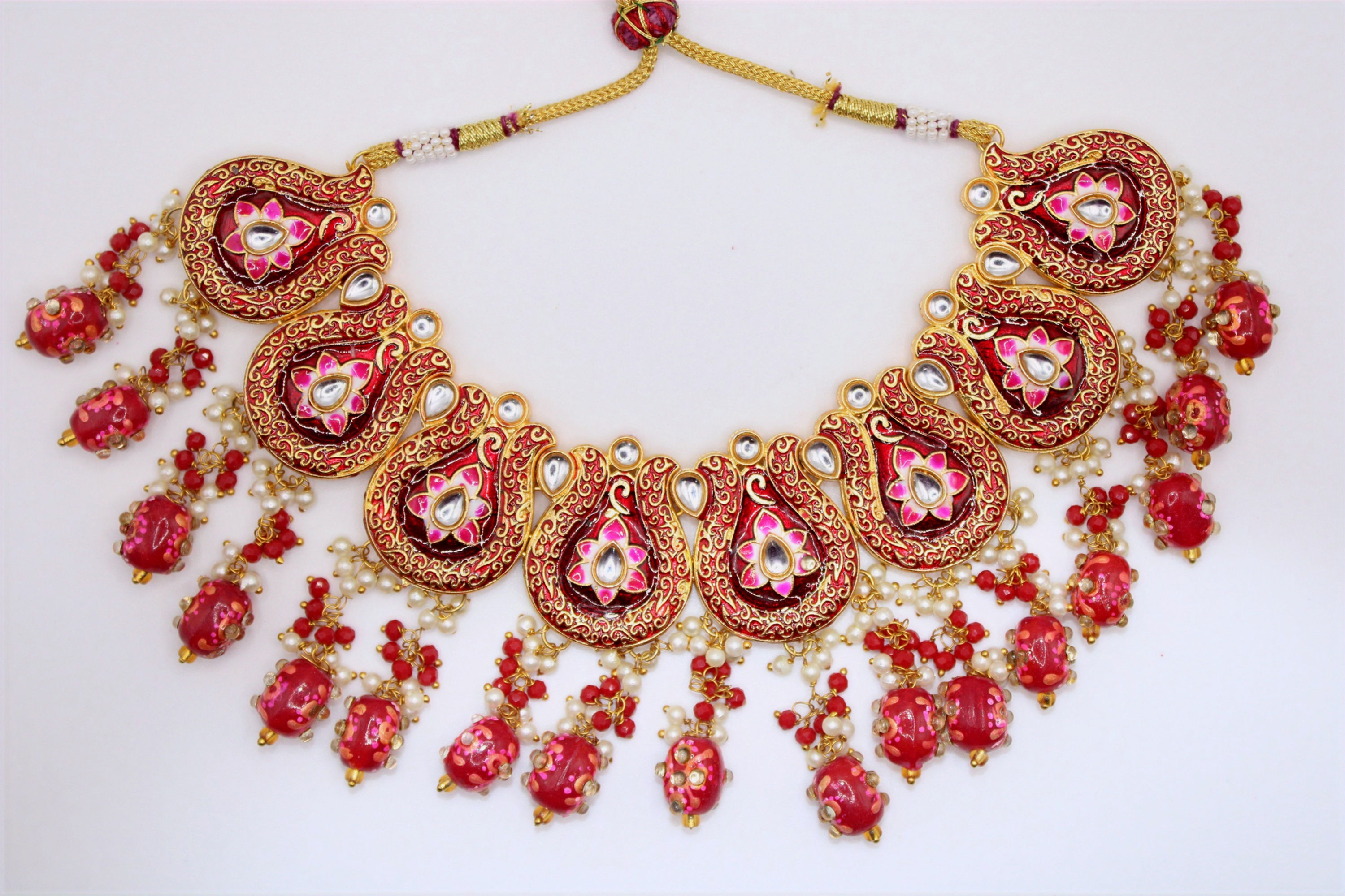 Beasha Pink Necklace and Earring set