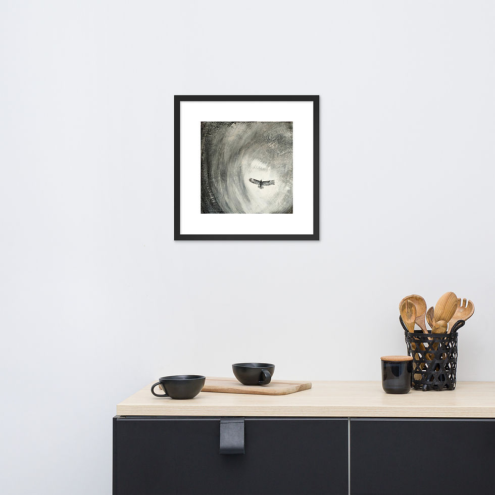 Thumbnail: Framed Print of 'The Buzzard' painting by Caroline Underwood
