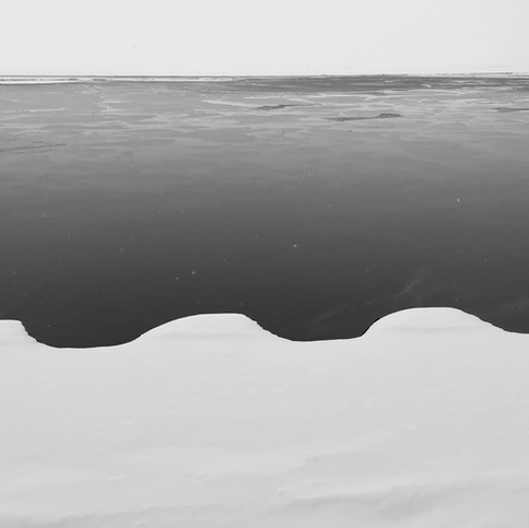 black and white, ice, snow, pattern, water, curves