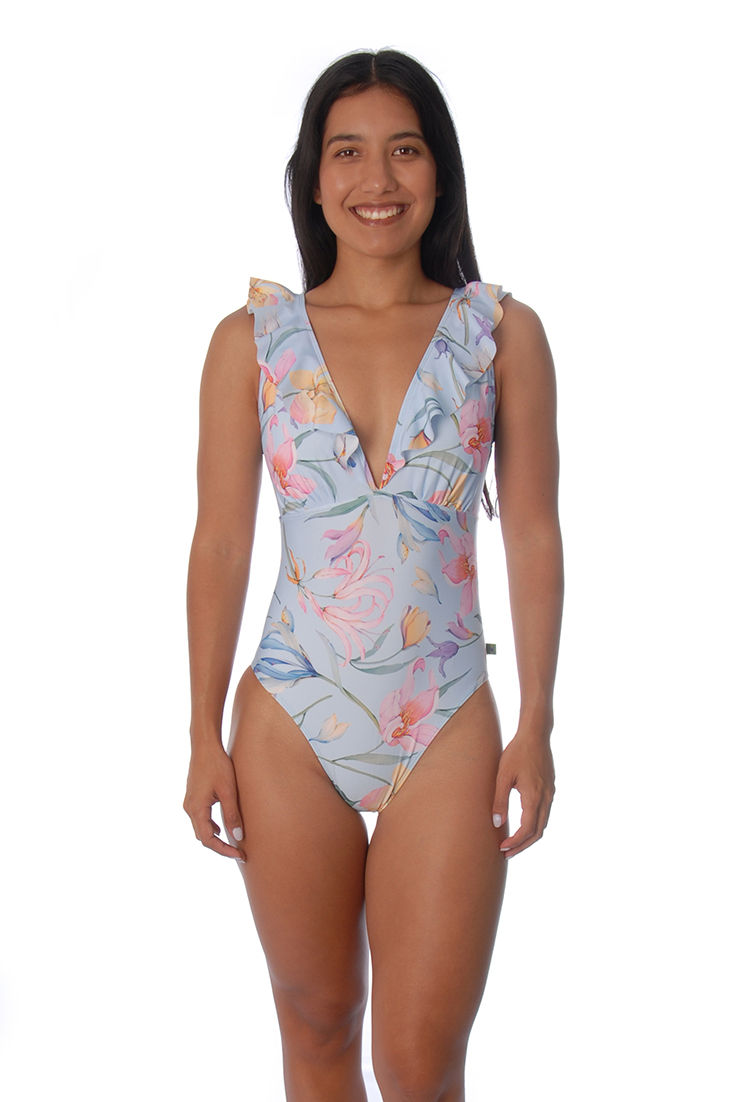 Traje de baño Estampado con olanes TS77