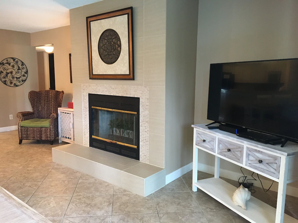 Fireplace and TV