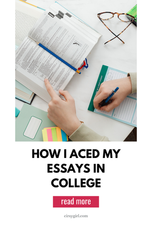 pinterest ready image with title how i aced my essays in college