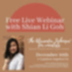 Free Exclusive Live Webinar with Dr.Shian Li Goh