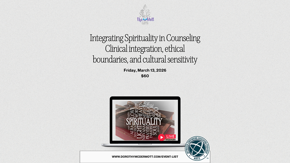 Integrating Spirituality in Counseling Clinical integration, ethical boundaries, and cultural sensitivity