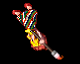 宙返りするデイジーのドット絵アニメーション