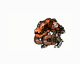 激しいパンチを繰り出すロボットのドット絵アニメーション