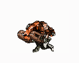 腕を振り下ろすロボットのドット絵アニメーション