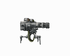 ダメージを受ける重火器のドット絵アニメーション