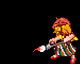筆を発射するデイジーのドット絵アニメーション