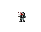 ダメージを受けるゾンビ兵士のドット絵アニメーション