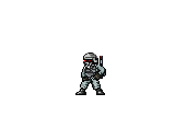 ナイフで攻撃する兵隊のドット絵アニメーション