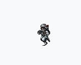 ナイフで攻撃するゾンビ兵士のドット絵アニメーション