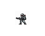 待機する兵隊のドット絵アニメーション