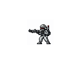 銃の準備をする兵隊のドット絵アニメーション