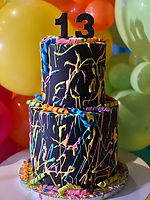 paint splatter cake