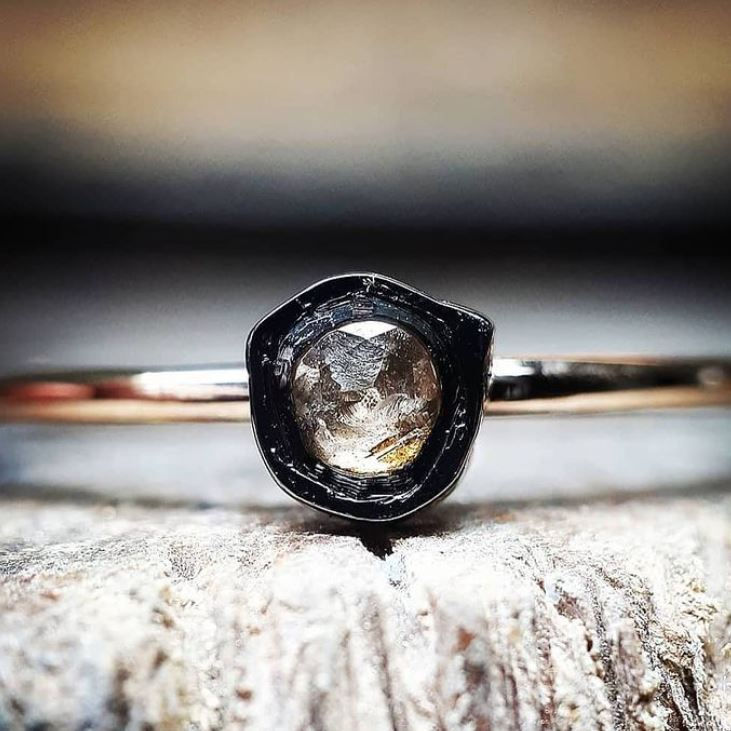 Thumbnail: Natural Champagne Diamond Ring