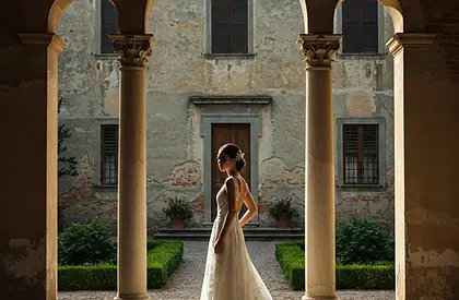 bride in a villa