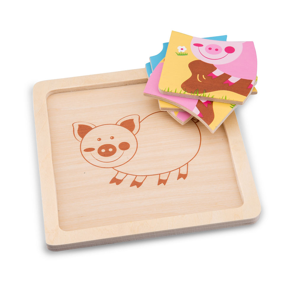 Miniature : Puzzle en bois cochon