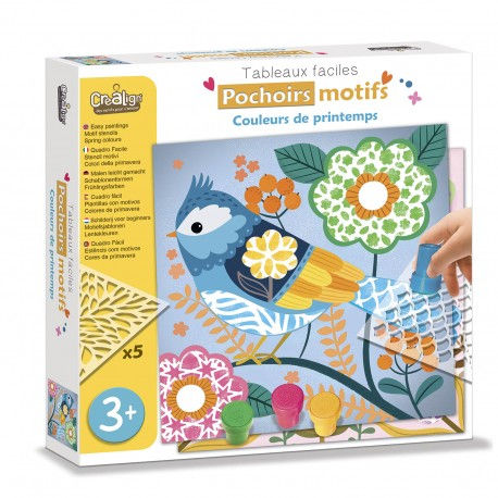 Cartes à créer "Pochoirs motifs" : couleurs de printemps