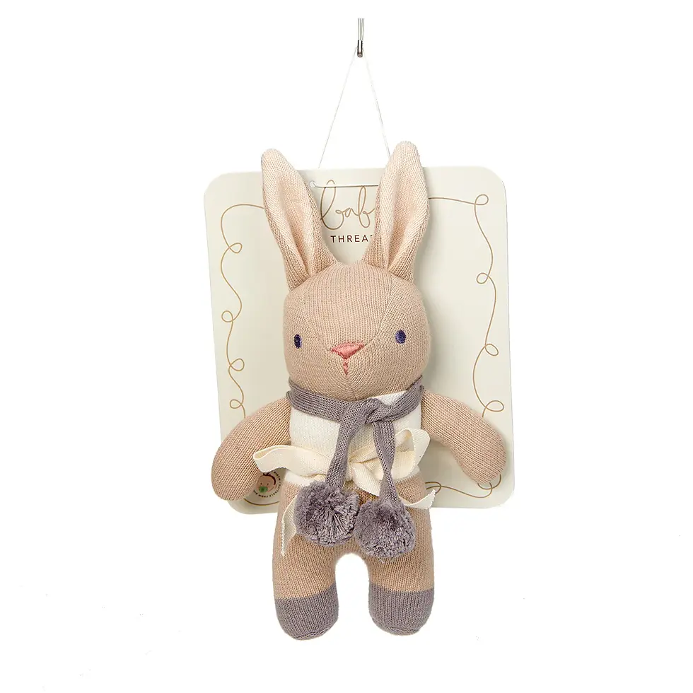 Miniature : Hochet doudou lapin taupe