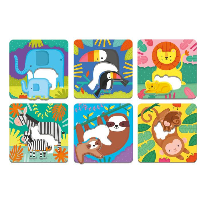 Puzzles animaux et leurs petits - jungle