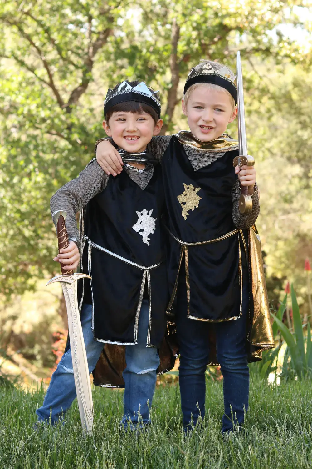 Ensemble chevalier argenté/noir (3-4ans)