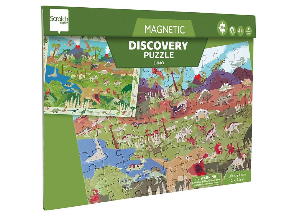Miniature : 2 en 1 puzzle magnétique et jeu d'observation : dino
