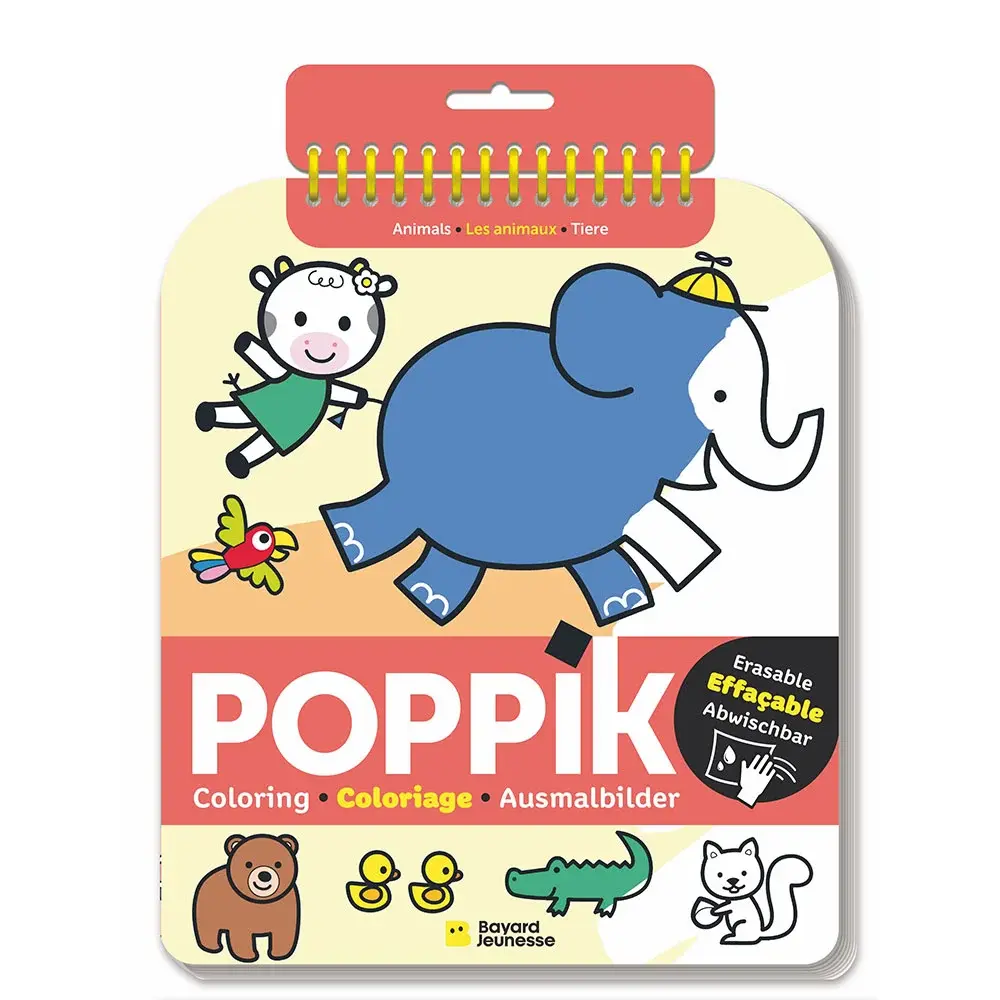 Cahier de coloriage effaçable : les animaux - Poppik