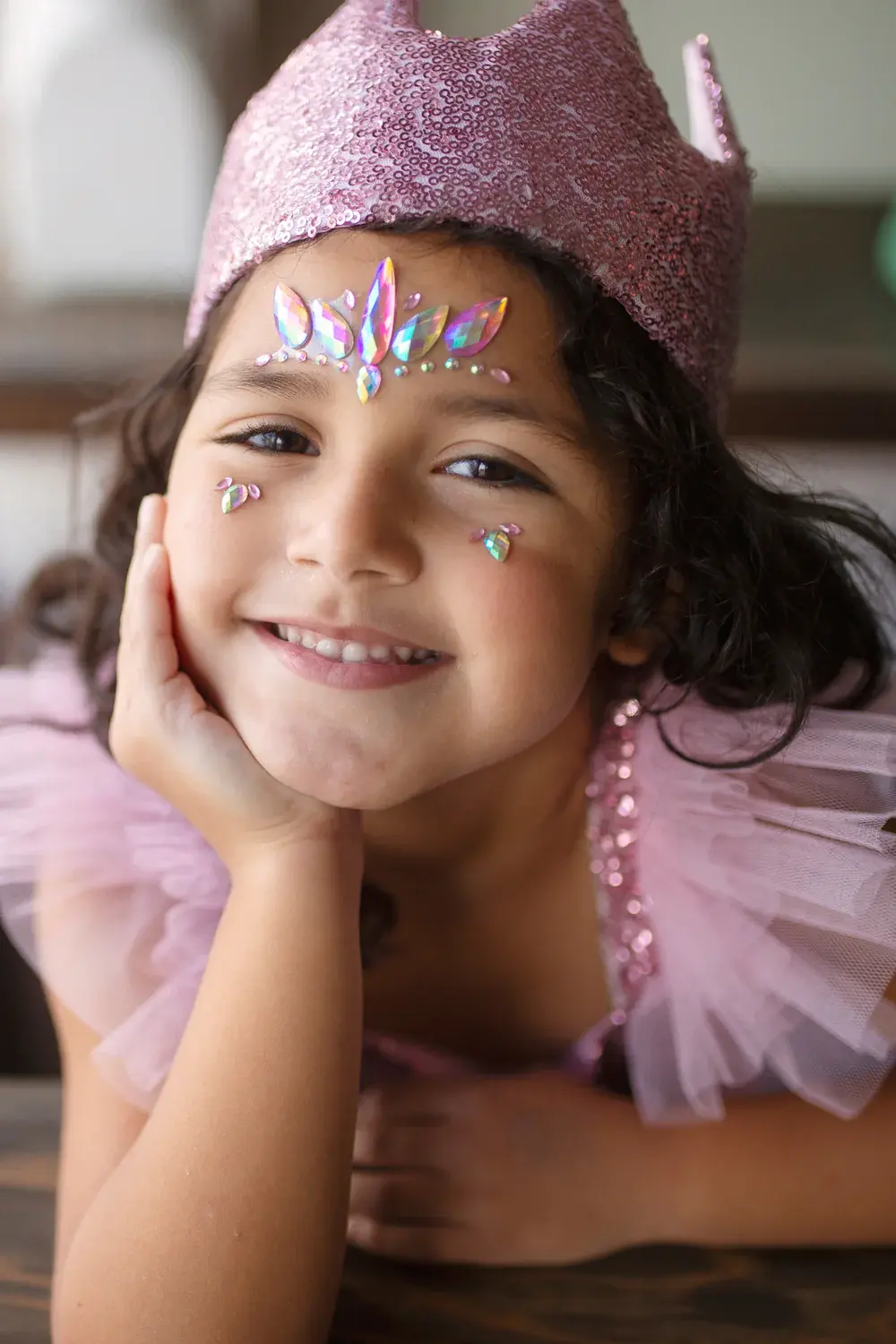 Couronne sequins roses dès 3 ans