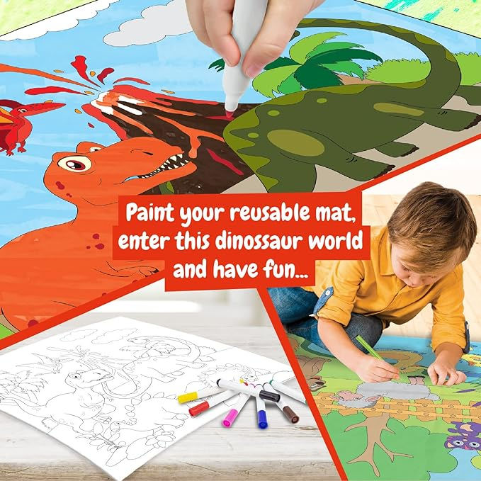 Miniature : Tapis de coloriage : Dinosaures