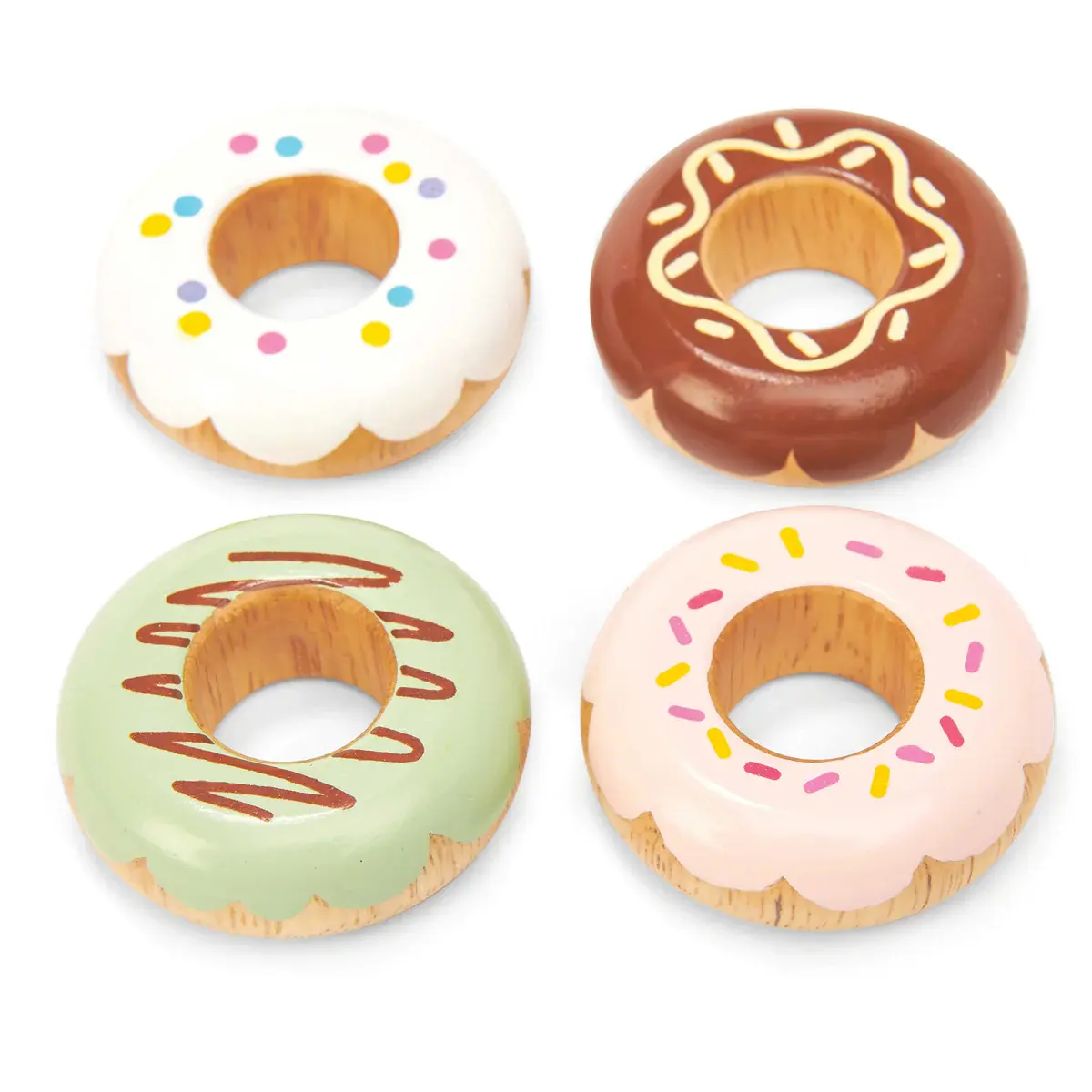 Set de 4 donuts en bois