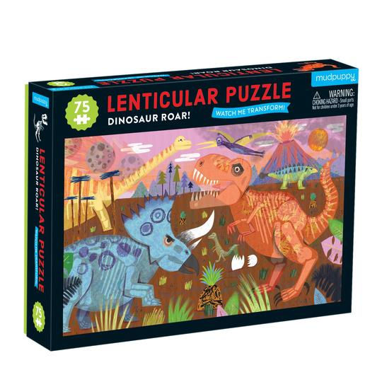 Puzzle illustration lenticulaire dinosaures
