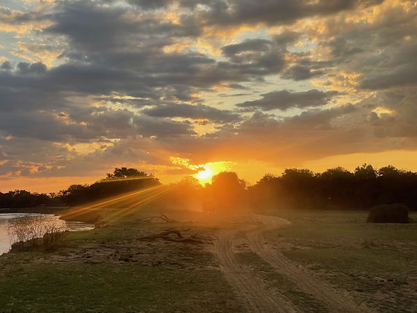 a sunset in south luangwa national park in zambia