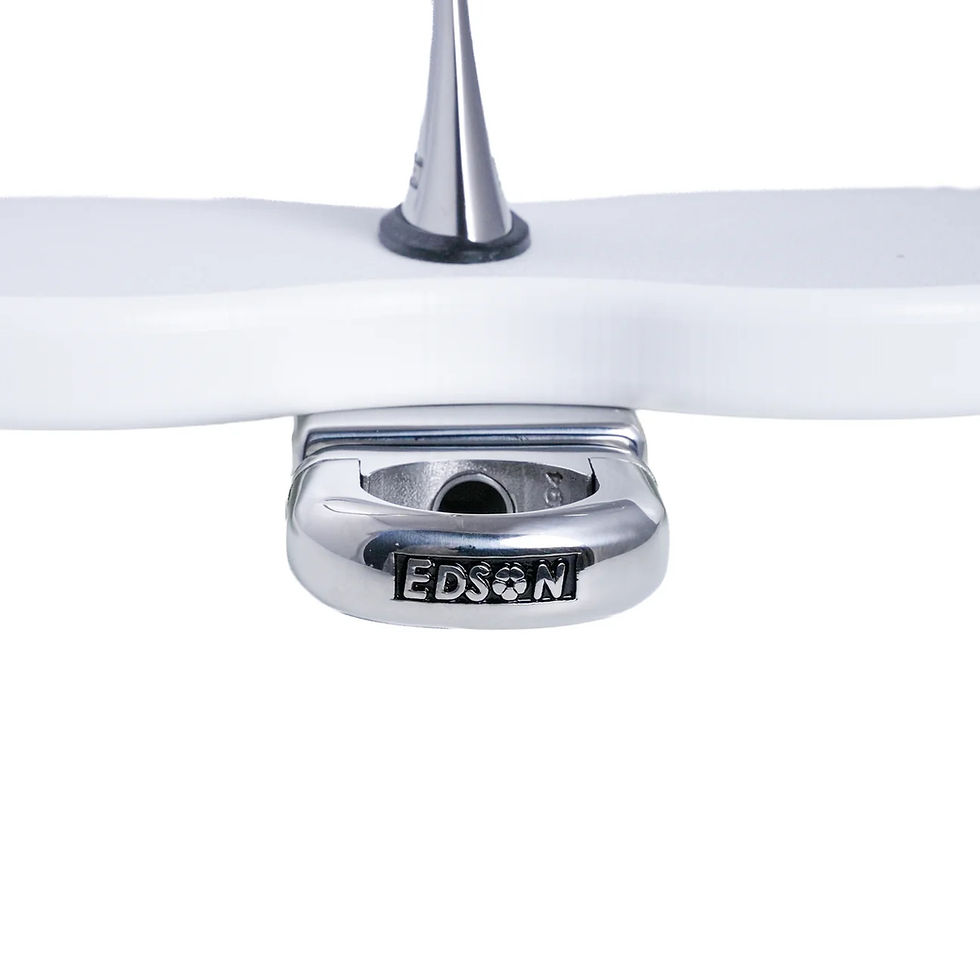 Thumbnail: EDSON DOUBLE CLAMP-ON STAINLESS STEEL DRINK HOLDER WHITE POLY BASE