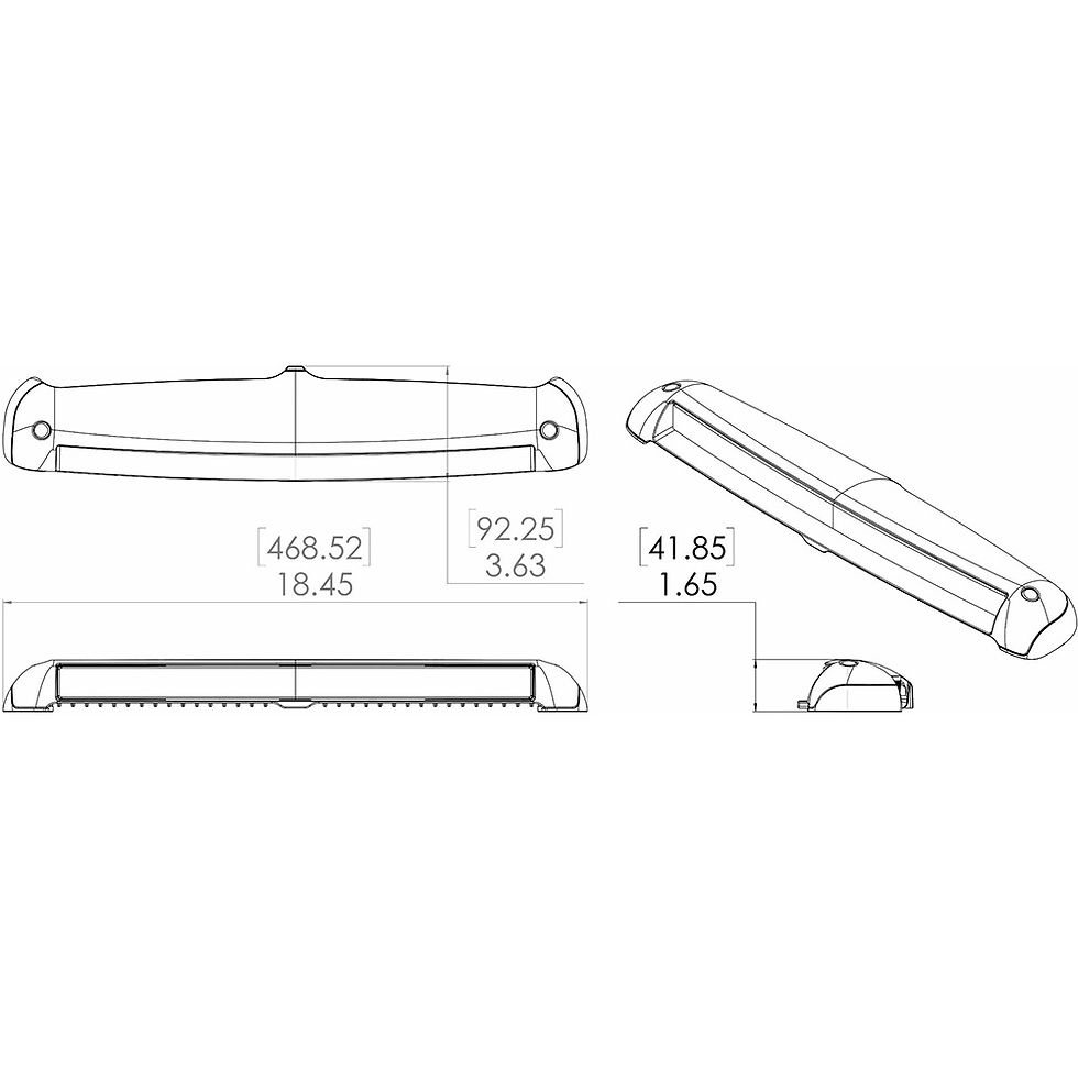 Thumbnail: Lumitec Razor Light Bar - Spot - Black Housing - Flush Mount