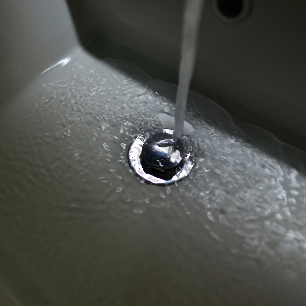 a slow draining sink