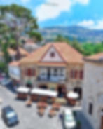 Hamména: La plaza de la iglesia claramente identificable por el tratamiento del suelo © P. Elie Korkomaz