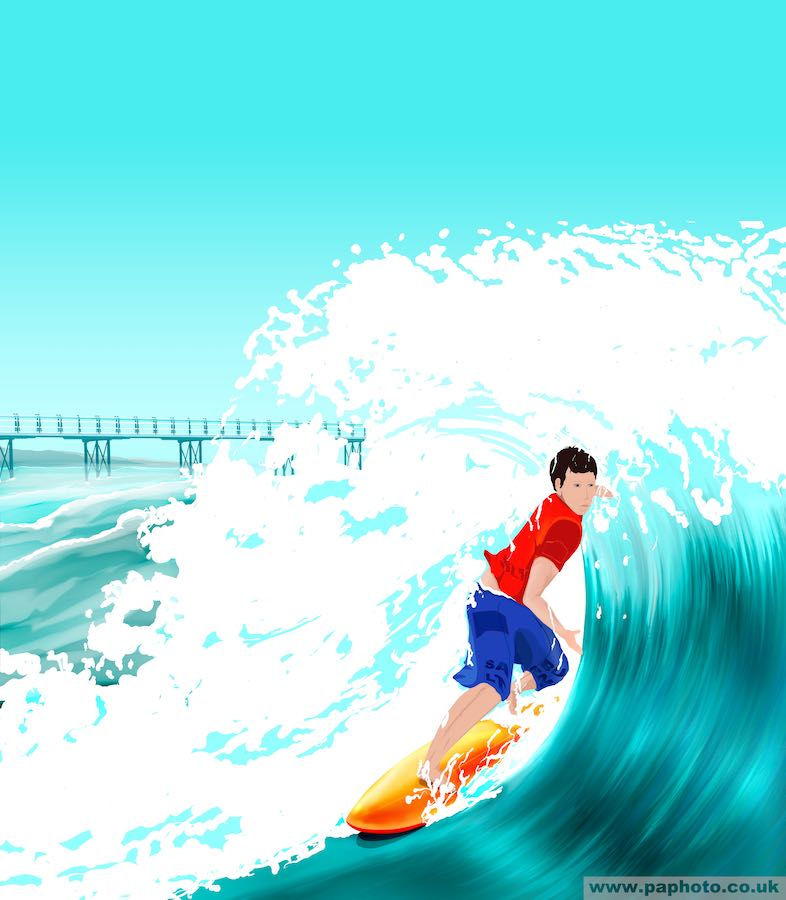 Thumbnail: Saltburn Surfer Poster Pier