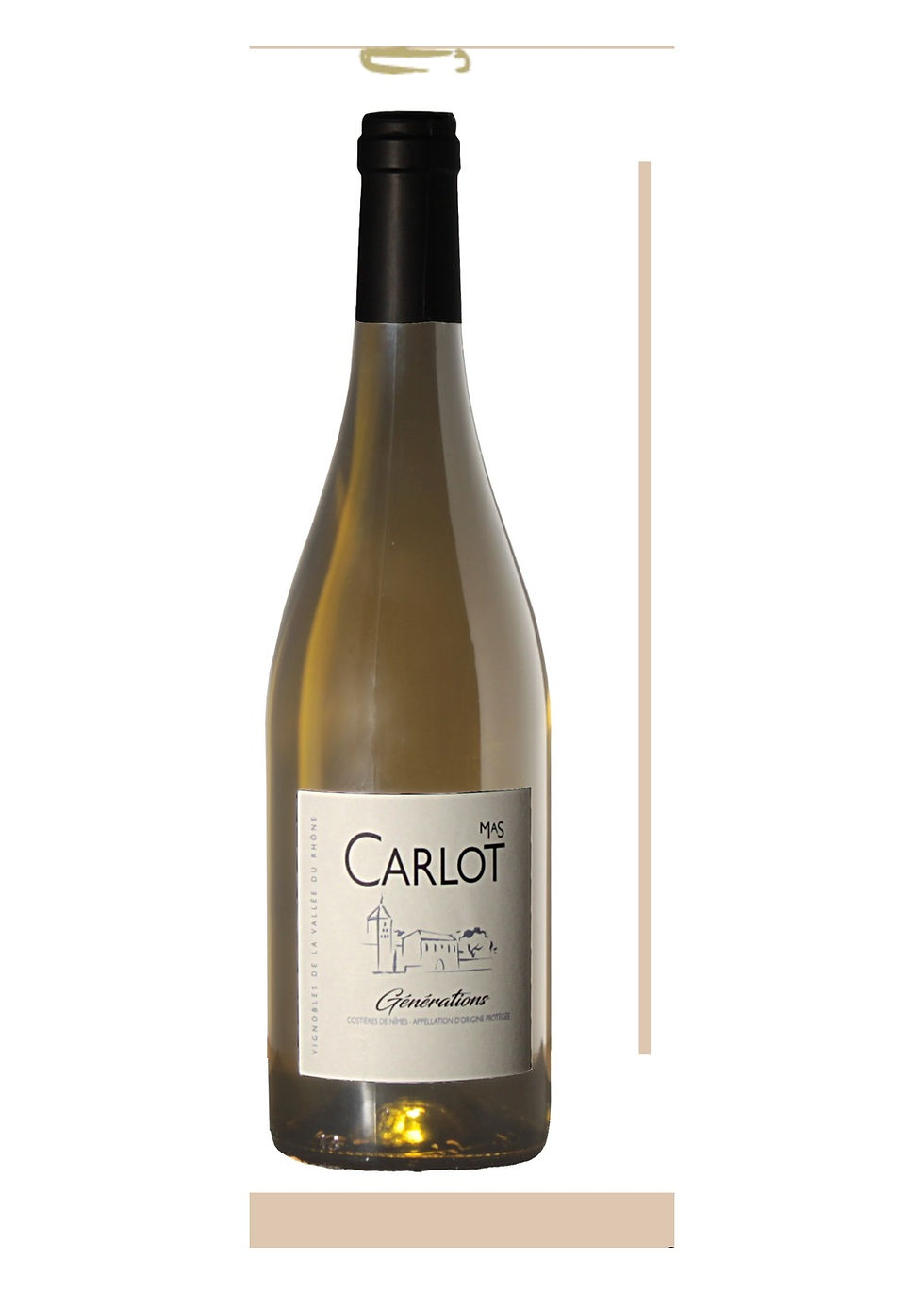 Bouteille de Générations Blanc 2024, Mas Carlot, vin blanc de Vallée du Rhône