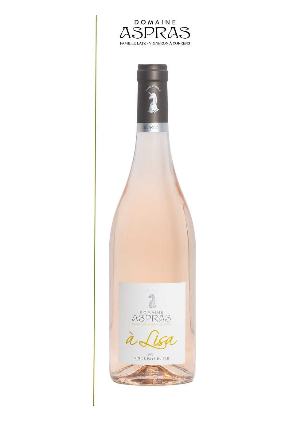 Bouteille de A Lisa 2024, Domaine des Aspras, vin rosé de Provence