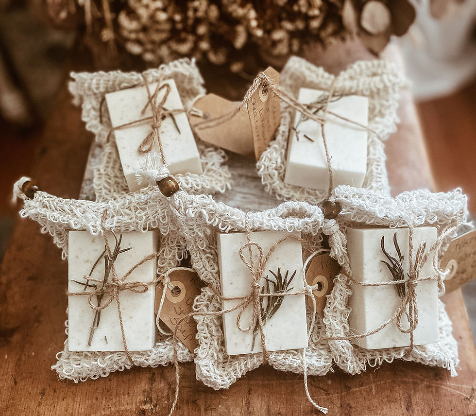 Rosemary/Mint shea butter oatmeal soap with loofah sac