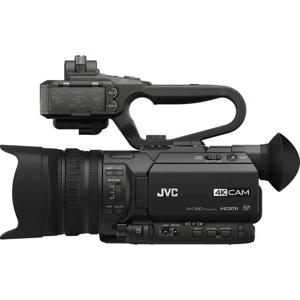 Caméscope professionnel JVC compact 4K CAM avec unité audio à poignée sup