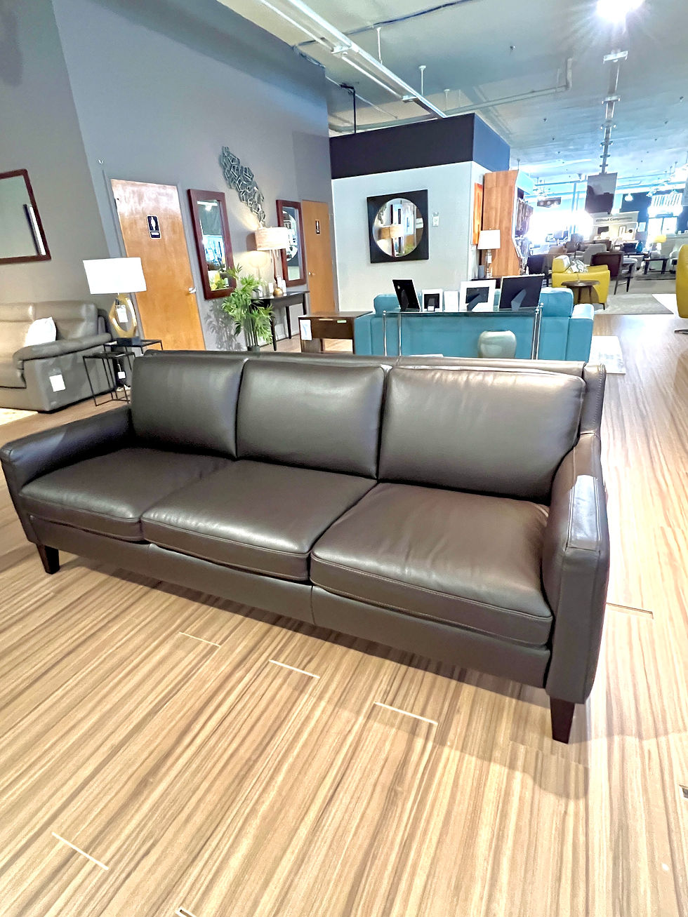 Spacious living room with luxury Italian sectional sofa