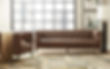 tufted leather sofa and chair in brown vintatge leather