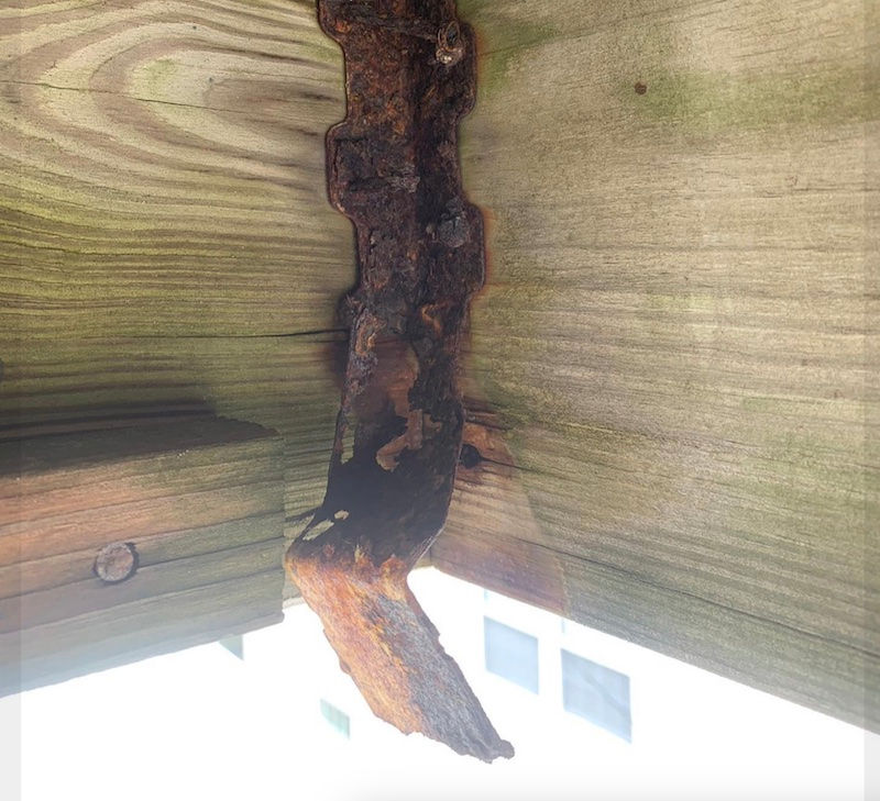 Joist hanger rust