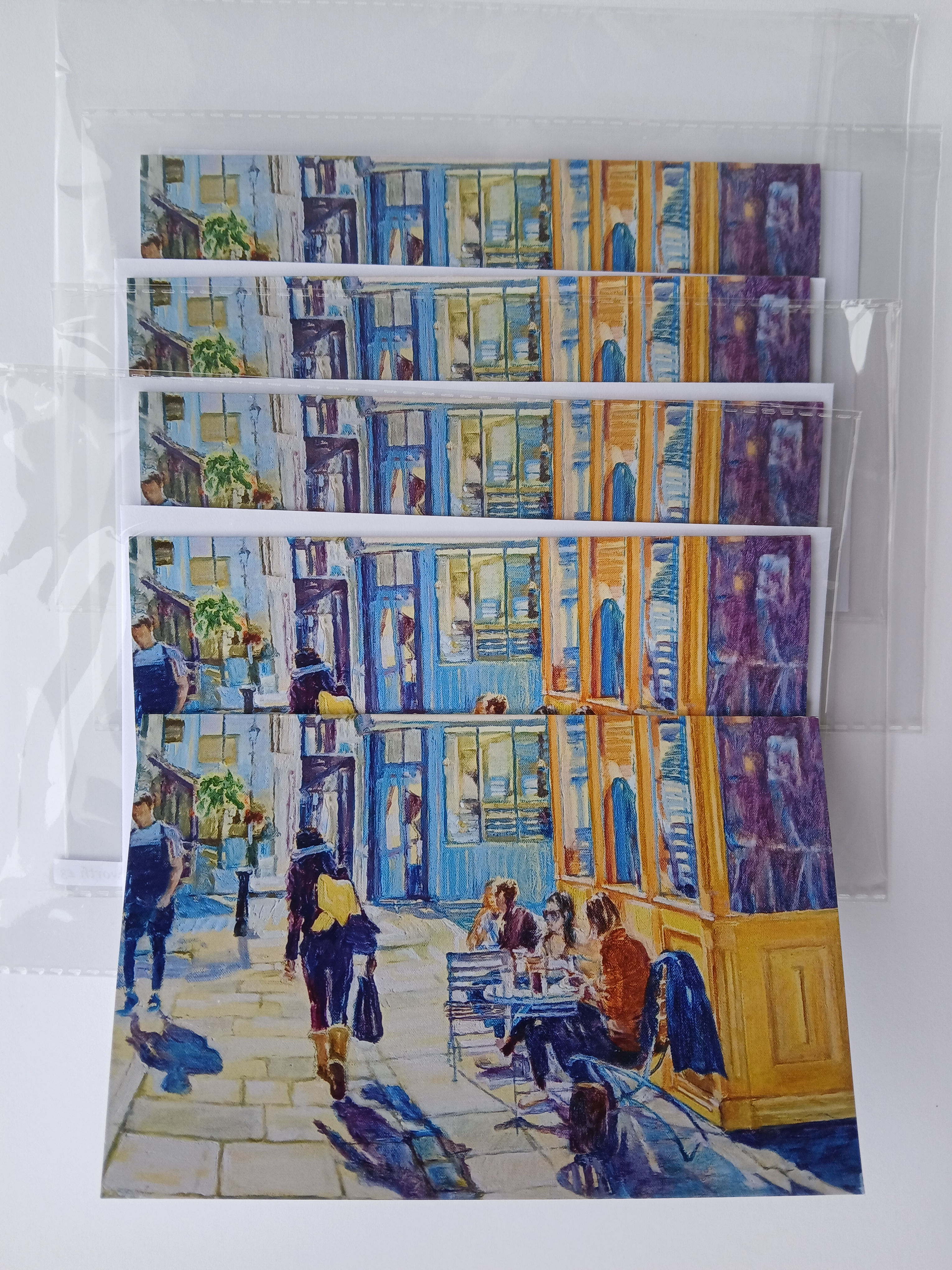 5 Greetings cards - Cafe Culture,  Camden Passage, Islington 2023