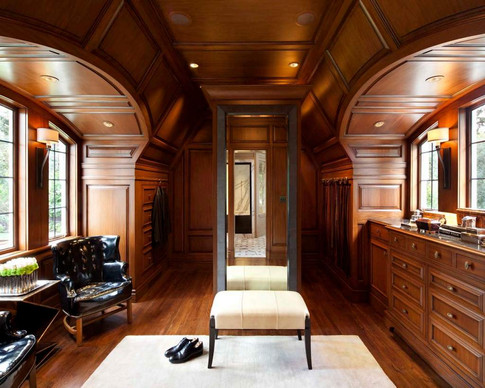Mens's Wardrobe Room with leaded glass windows