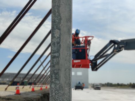 Precast concrete services on boom lift. 