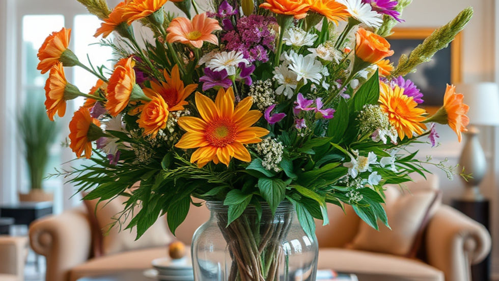 Decoració primaveral amb flors i plantes